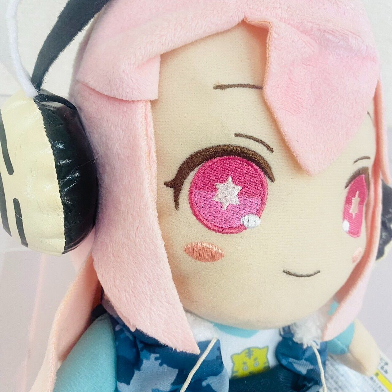 Super Sonico Plush Soft Stuffed Toy Doll Dance Smile Girl Movable Headphone Rare