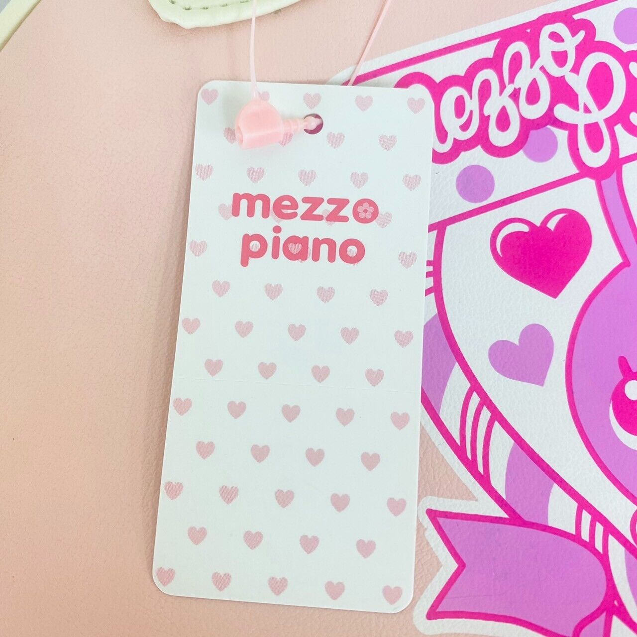 Mezzo Piano Boston School Bag Pink Mimi Rabbit White Candy Heart Ribbon Kawaii