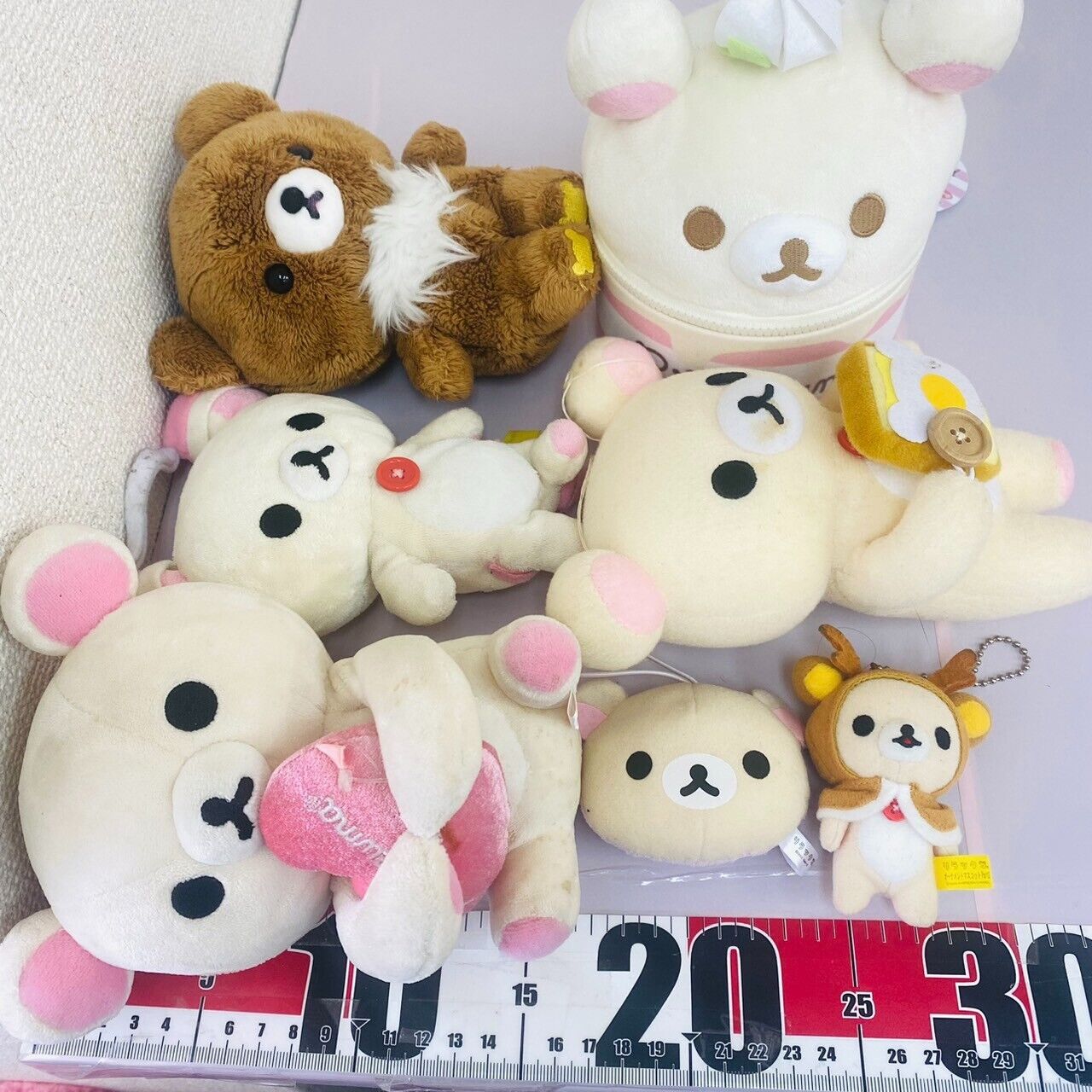 San-x Korilakkuma Chairoikoguma Plush Set Soft Stuffed Toy Fluffy White Brown