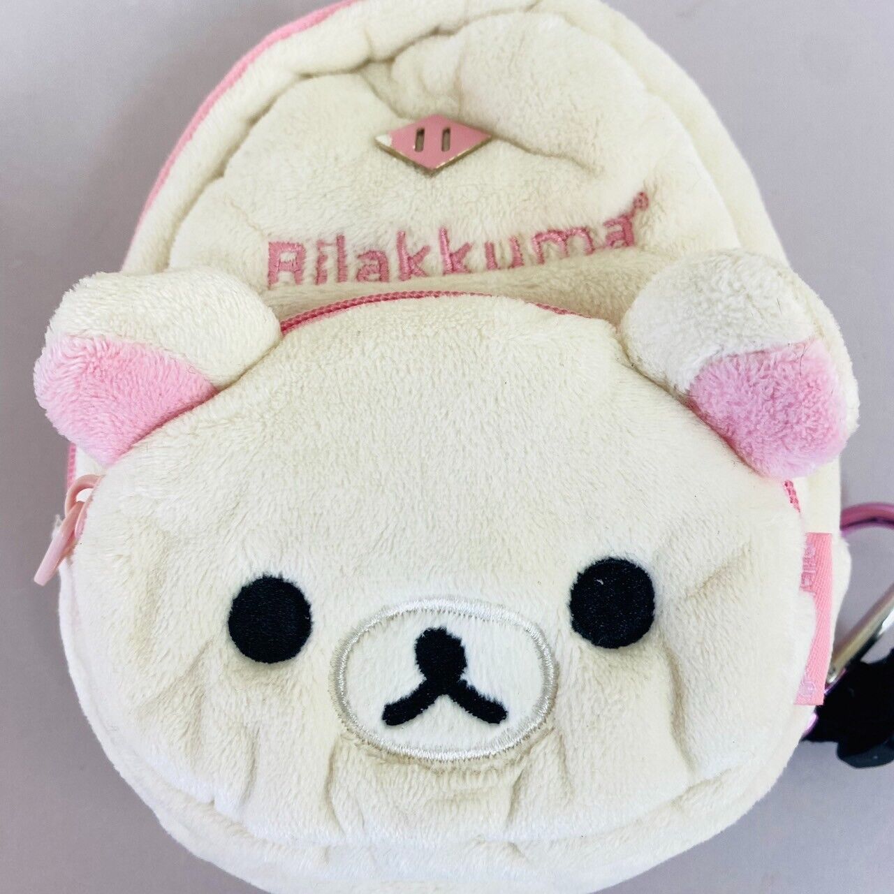 San-x Rilakkuma Korilakkuma Plush Mini Backpack Rucksack Pouch Bear White Pink