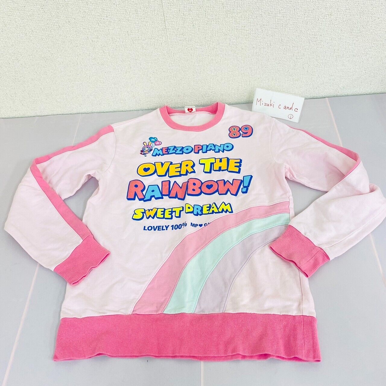 Mezzo Piano Kids T-shirt 150cm Long Sleeve Pink Over The Rainbow Berrie-chan