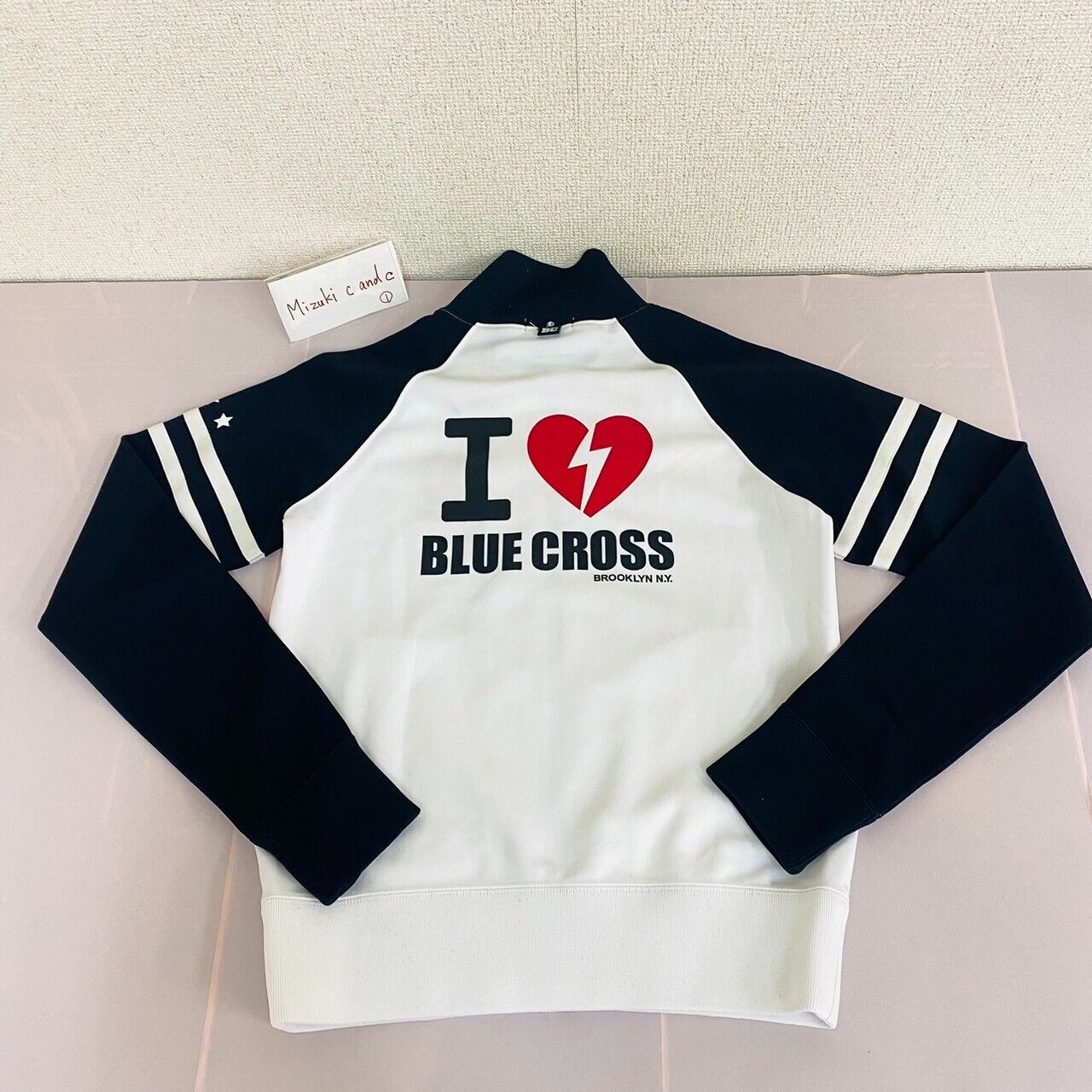 Kids Tops Jersey 160cm White Black Blue Cross Simple Heart Monotone Girls Kawaii