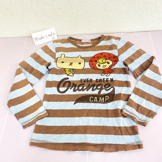 Bettys Blue Kids T-shirt 140cm Long Sleeve Kuma No Eimy Chan Orange Camp Kawaii