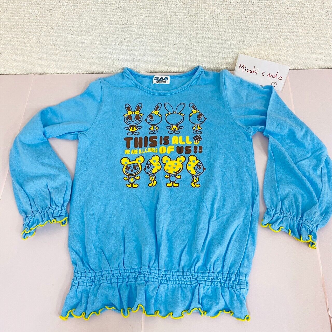 K.L.C Kids Tops Set 3 Pink Blue Black Long Sleeve T-shirt 150cm 160cm Kawaii