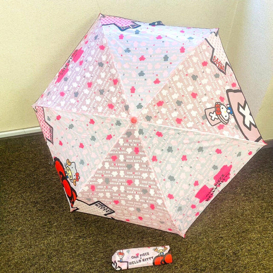 Sanrio Kitty x Chopper Collaboration Folding Compact Umbrella Pink Kawaii Rare