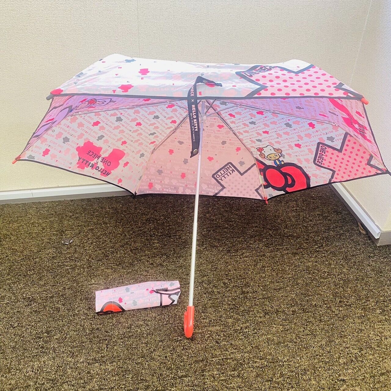 Sanrio Kitty x Chopper Collaboration Folding Compact Umbrella Pink Kawaii Rare