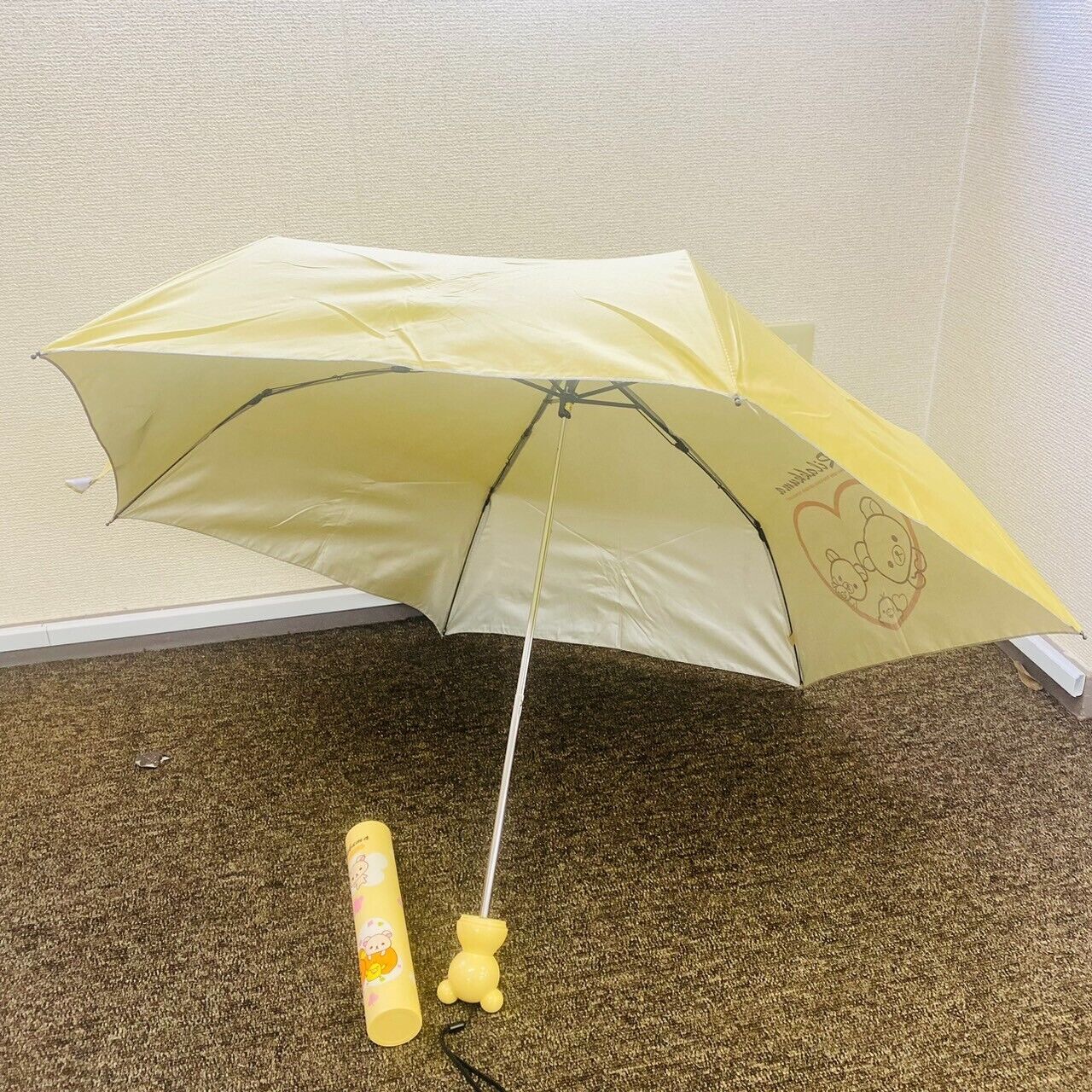 San-x Rilakkuma Folding Compact Umbrella For Both Sun And Rain Egg Color Kawaii