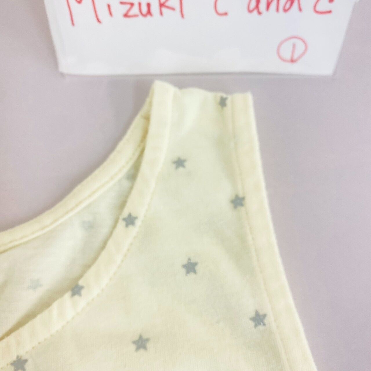 Mezzo Piano T-shirt Tops 150 Size Beige Frill Ribbon Heart Star Sleeveles Kawaii