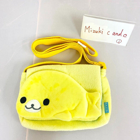 San-X Mamegoma Pouch Pochette Shoulder Bag Lemon Yellow Sea Animal Fluffy Rare