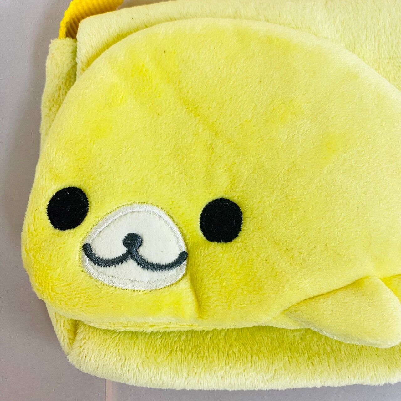 San-X Mamegoma Pouch Pochette Shoulder Bag Lemon Yellow Sea Animal Fluffy Rare