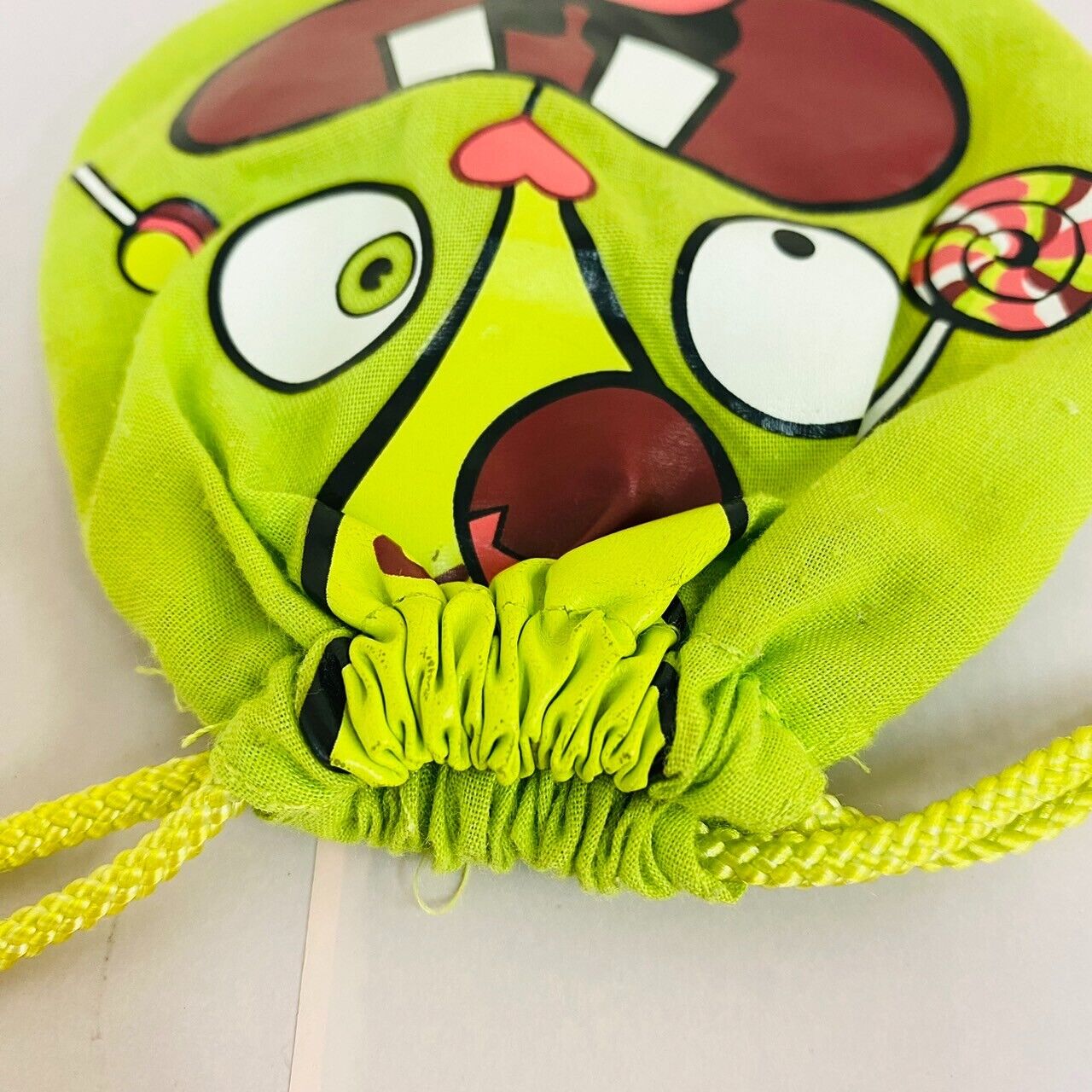 Happy Tree Friends Nutty Drawstring Bag Pouch Purse Green Face Candy Kawaii Rare