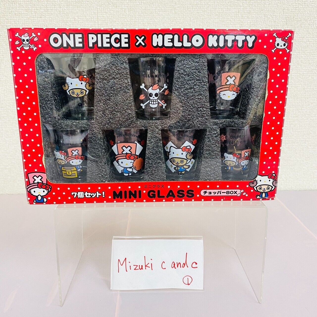 Sanrio Hello Kitty One Piece Collaboration Mini Glass Set Tony Tony Chopper Cat