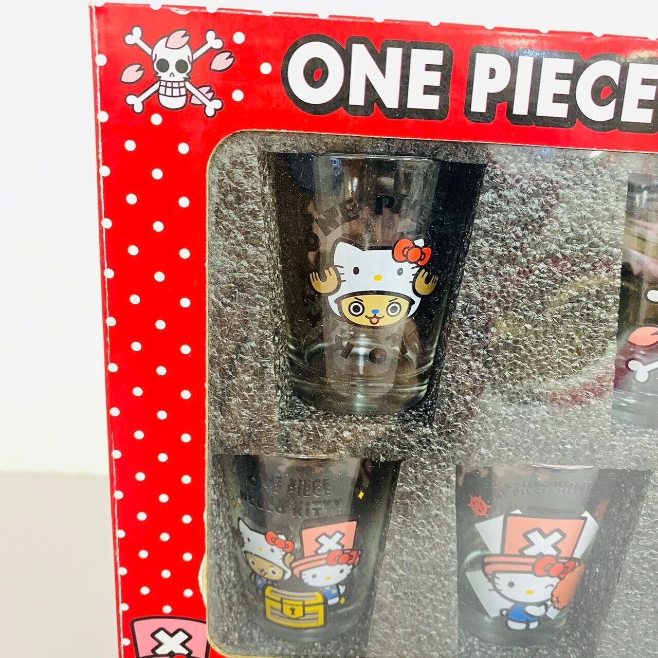 Sanrio Hello Kitty One Piece Collaboration Mini Glass Set Tony Tony Chopper Cat