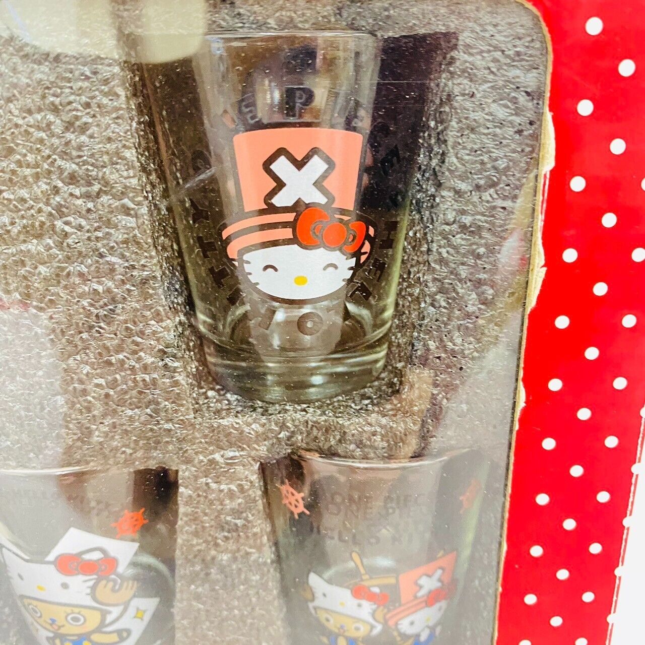 Sanrio Hello Kitty One Piece Collaboration Mini Glass Set Tony Tony Chopper Cat