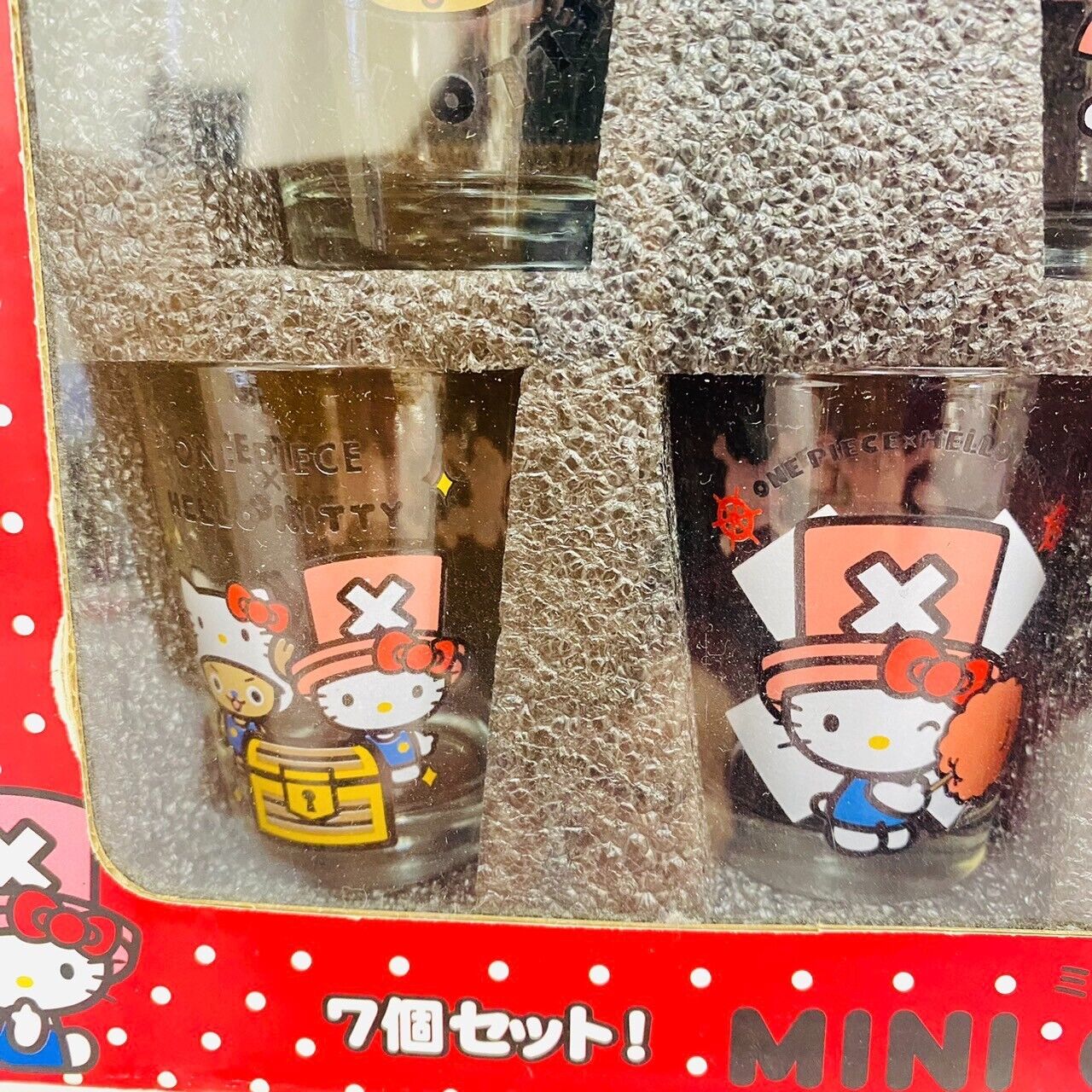 Sanrio Hello Kitty One Piece Collaboration Mini Glass Set Tony Tony Chopper Cat