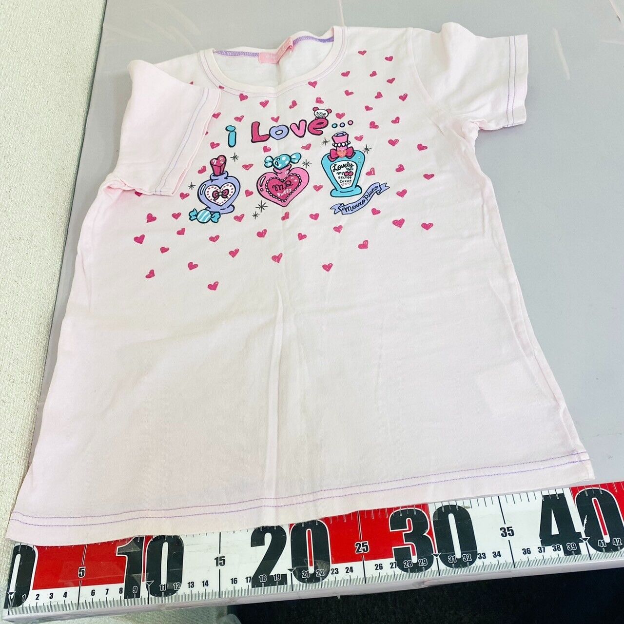 Mezzo Piano T-shirt Tops 150cm Pink Short Sleeve Perfume Heart Fragrance Kawaii