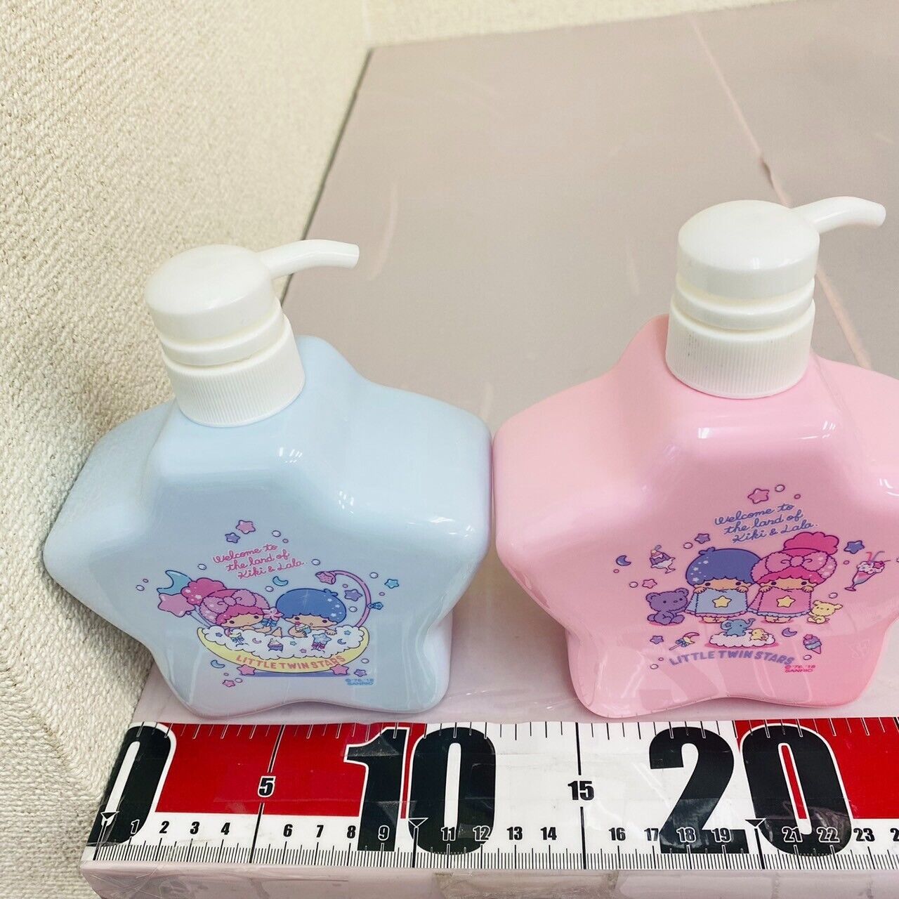 Sanrio Little Twin Stars Pump Bottle Set 2 Pink Blue Kiki&Lala Shampoo Star Bath