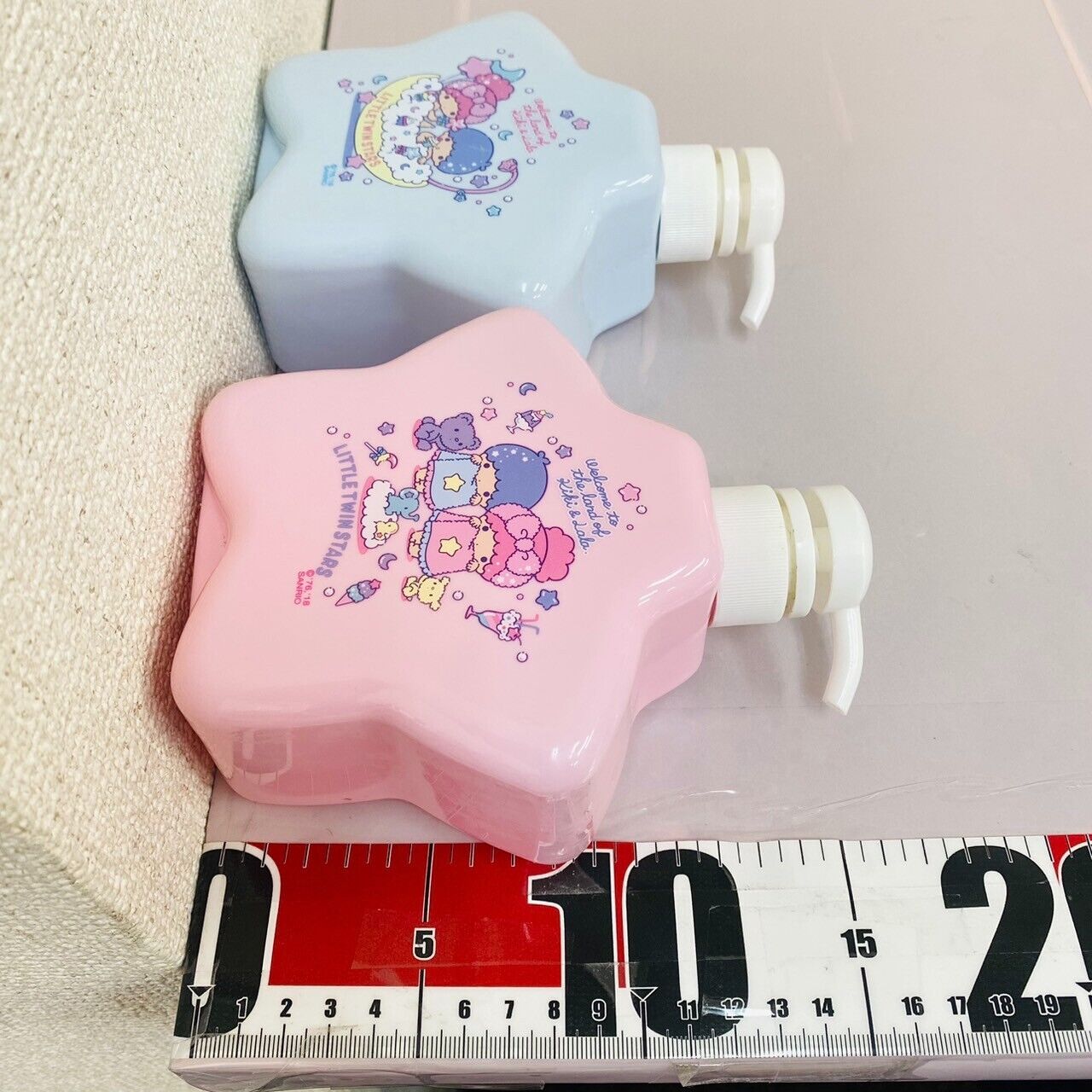 Sanrio Little Twin Stars Pump Bottle Set 2 Pink Blue Kiki&Lala Shampoo Star Bath