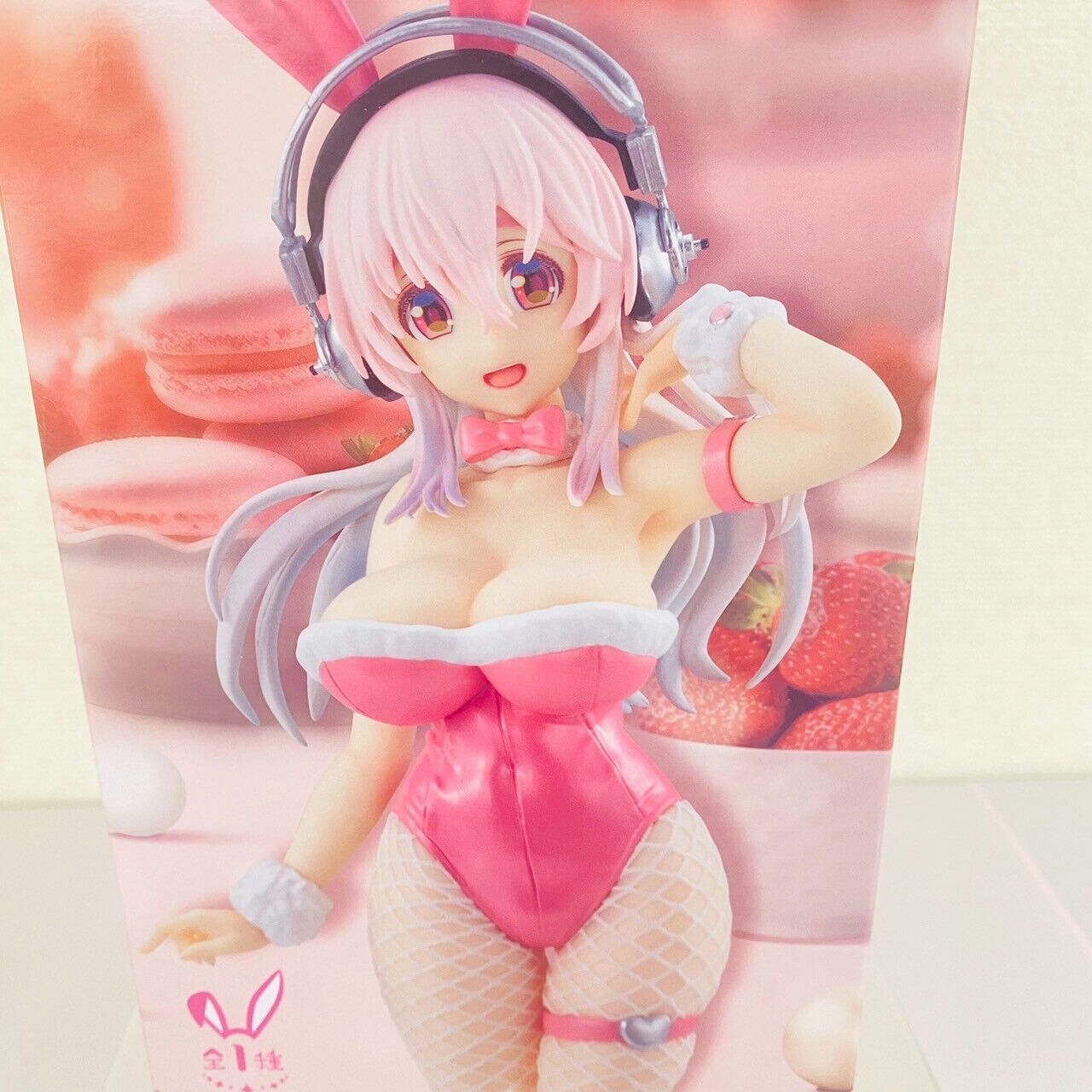 Super Sonico Special Figure Cute Bunny Pink Headphones Fishnet Tights Sewing