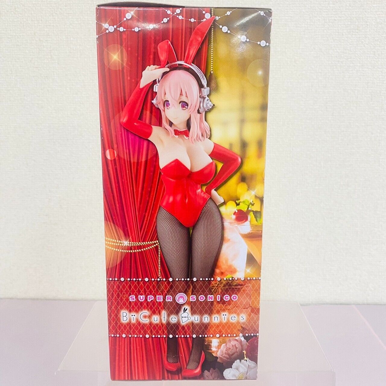 Super Sonico Special Figure Cute Bunny Red Headphones Fishnet Tights Sewing