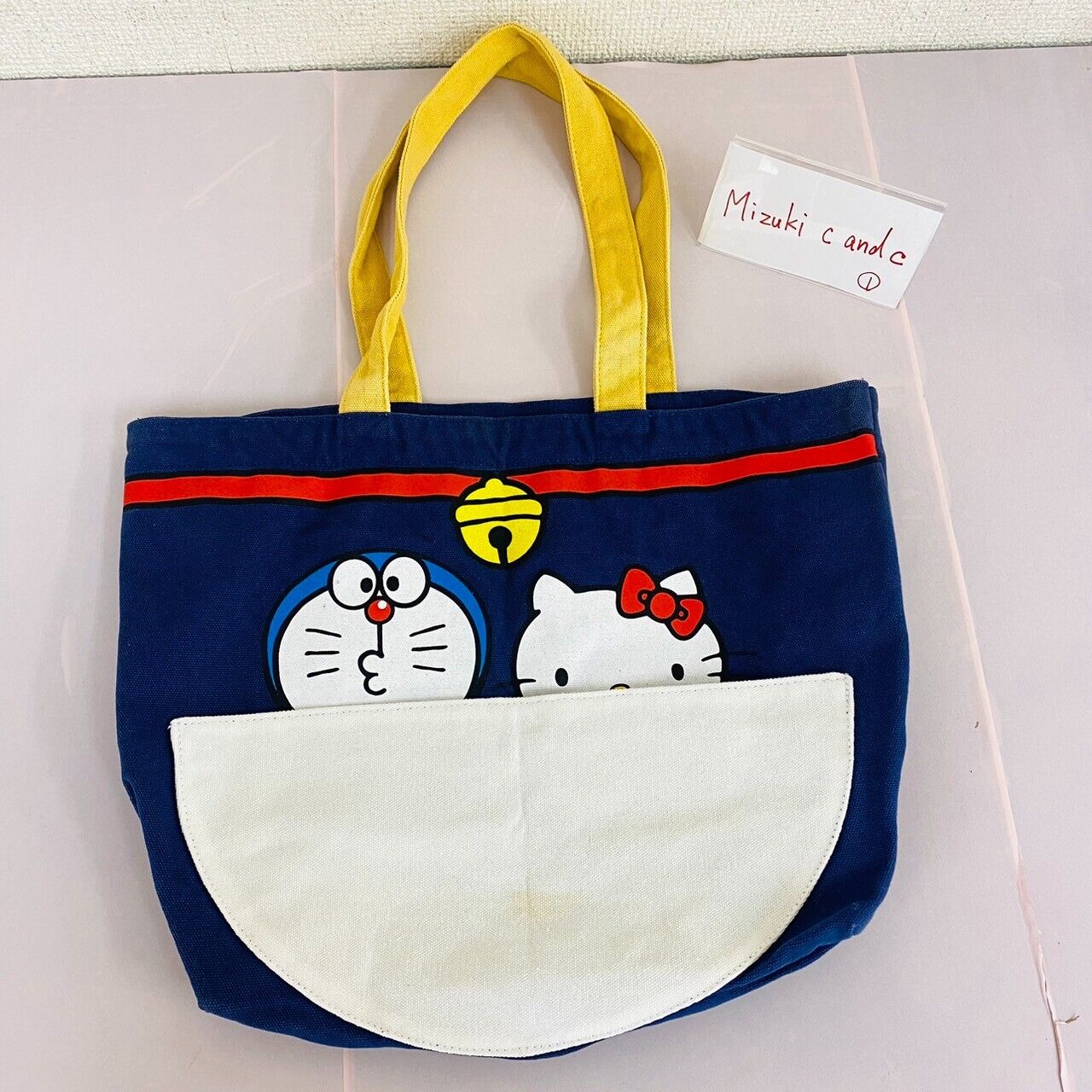 Sanrio Hello Kitty and Doraemon Collaboration Tote Bag Navy Kawaii Character