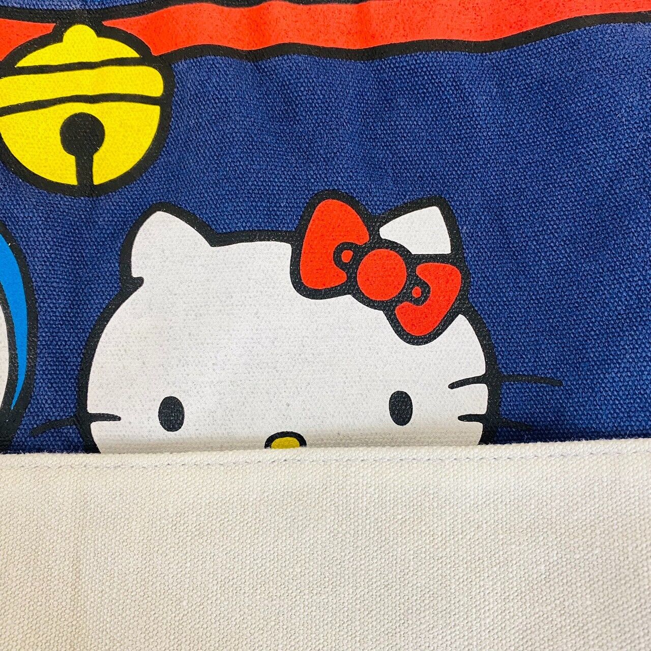 Sanrio Hello Kitty and Doraemon Collaboration Tote Bag Navy Kawaii Character