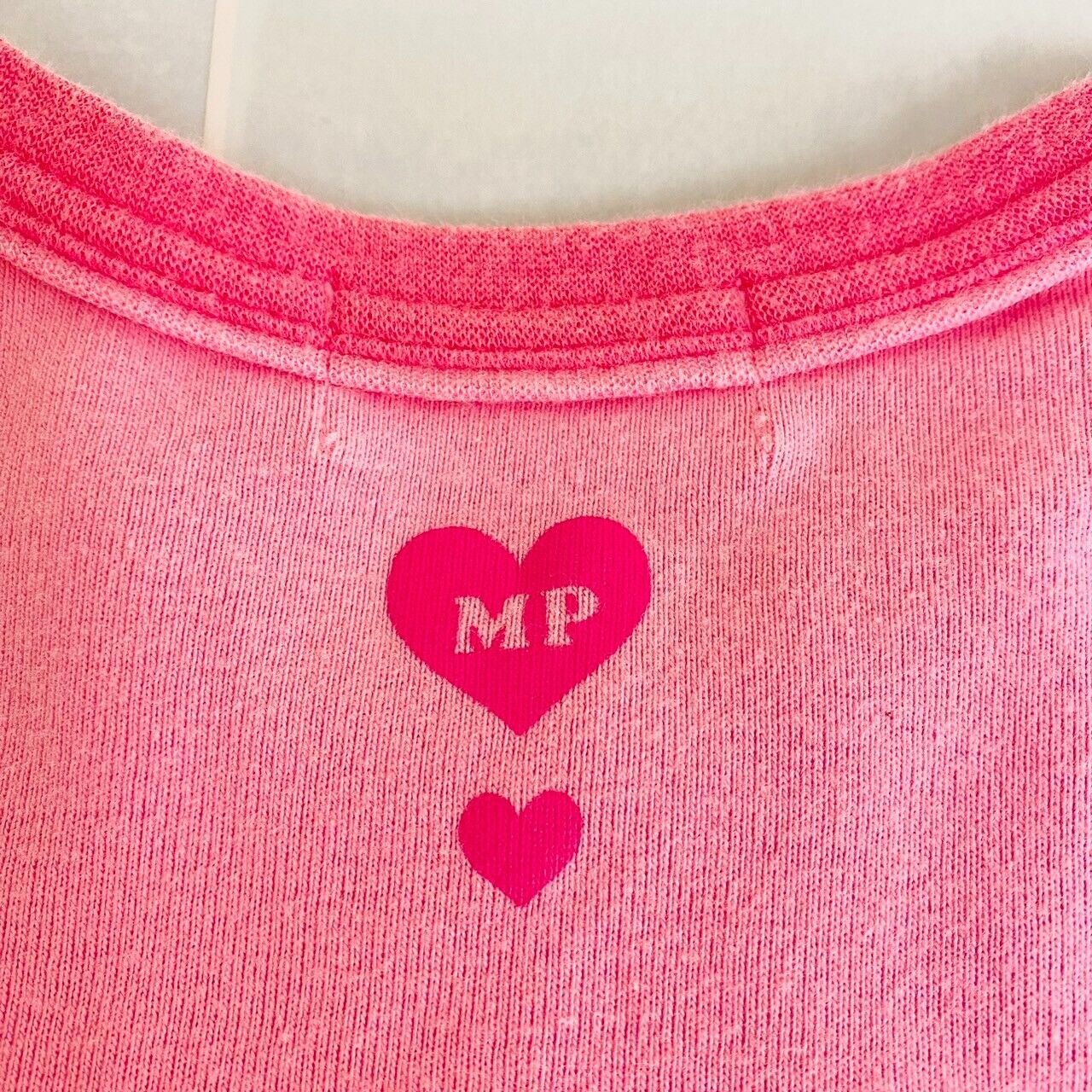 Mezzo Piano Tops T-shirt 140cm Heart Pink Yellow Lovely Long Sleeve Kawaii Rare