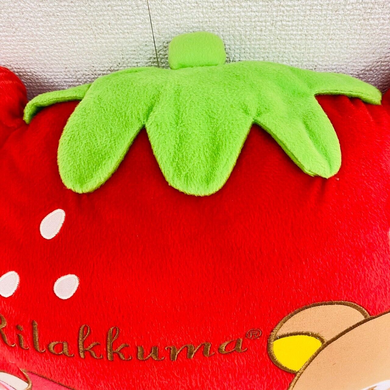 San-X Rilakkuma Korilakkuma Kiiroitori Plush Cushion Strawberry Bear Red Fluffy