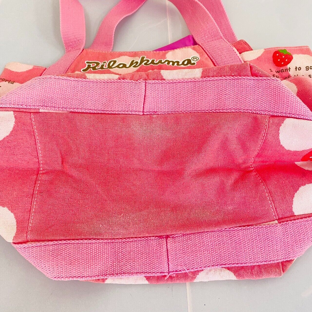 San-x Rilakkuma Korilakkuma Balloon Tote Bag Handbag Strawberry Rabbit Costume