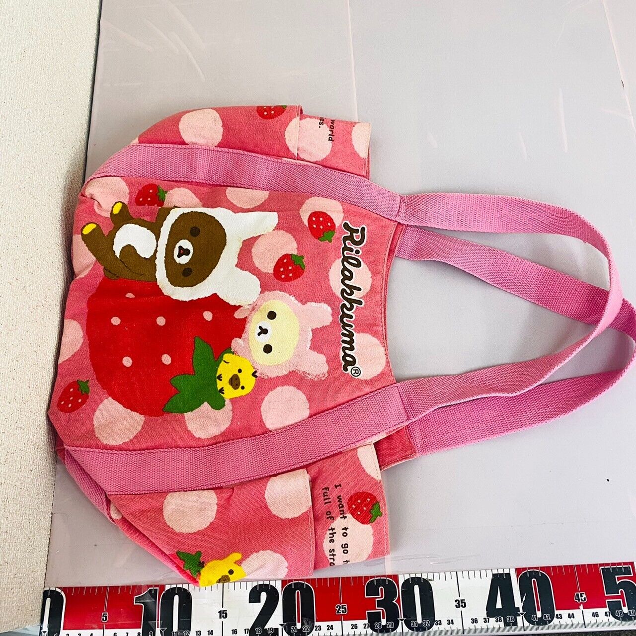 San-x Rilakkuma Korilakkuma Balloon Tote Bag Handbag Strawberry Rabbit Costume