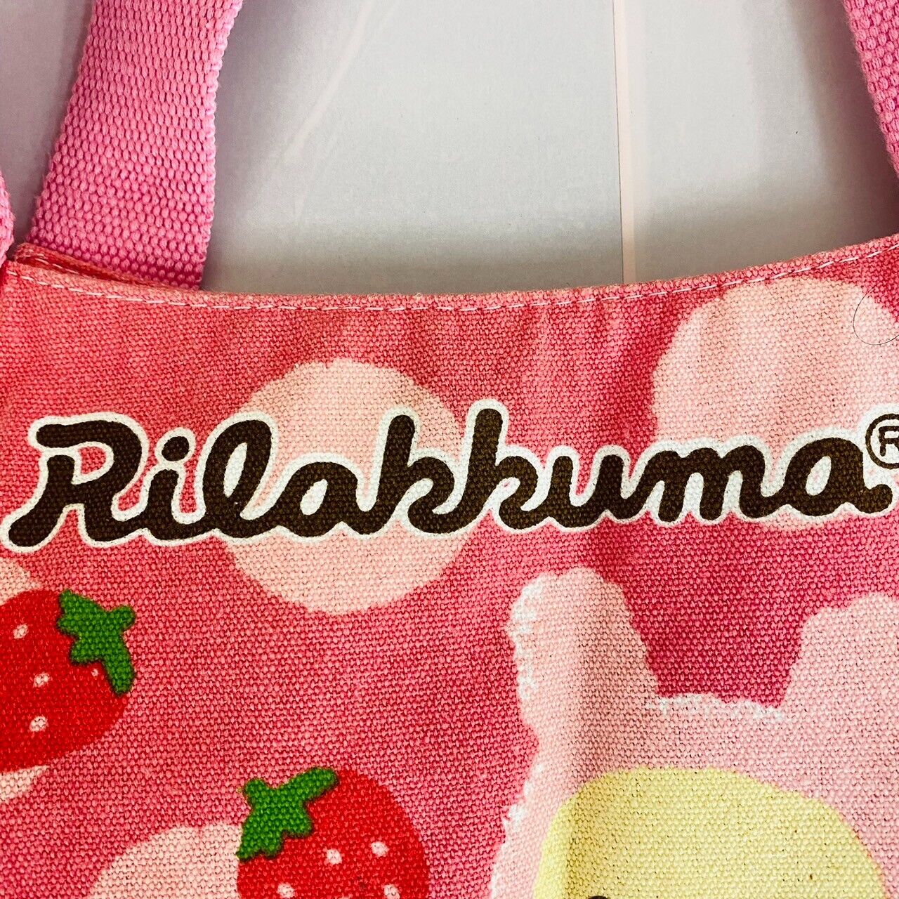 San-x Rilakkuma Korilakkuma Balloon Tote Bag Handbag Strawberry Rabbit Costume