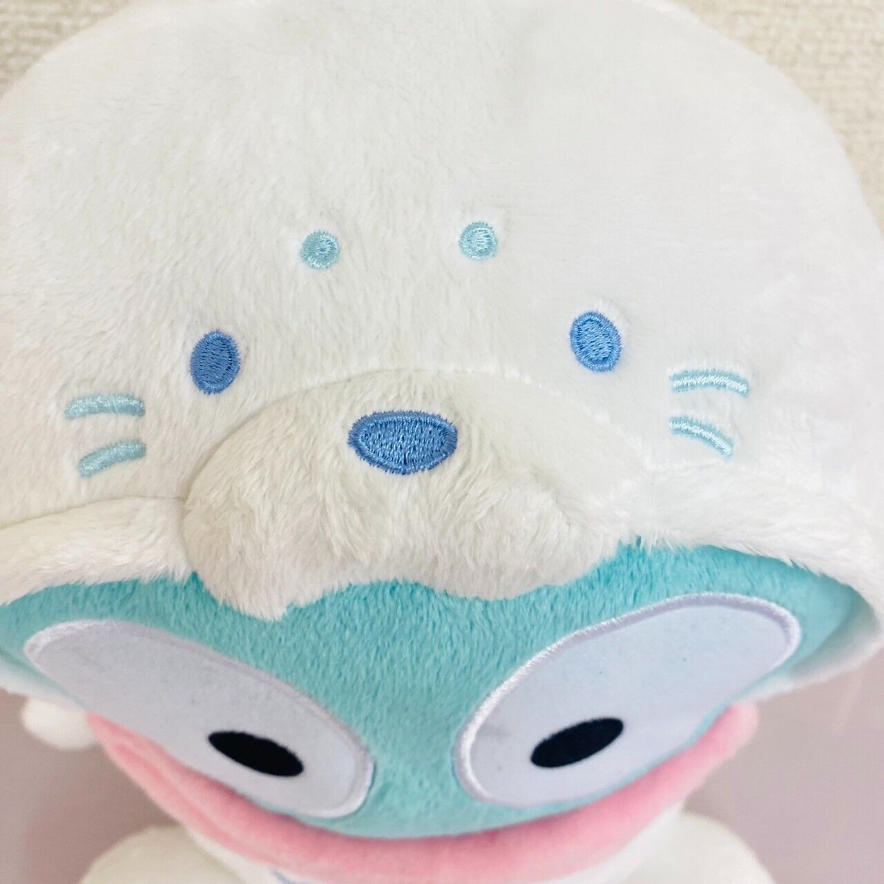 Sanrio Hangyodon Plush Soft Stuffed Toy Half-Mermaid Blue White Seal Costume