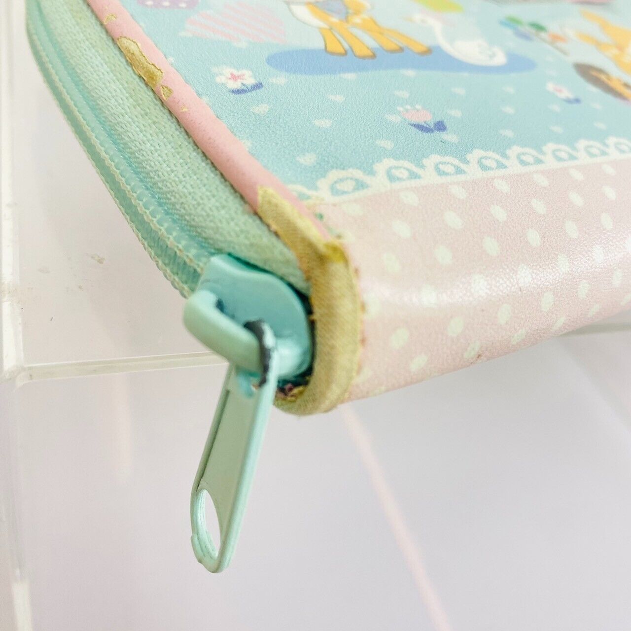 Sanrio Humming Mint Long Wallet Purse Coin Case Deer Fawn Ribbon Blue Dot Kawaii