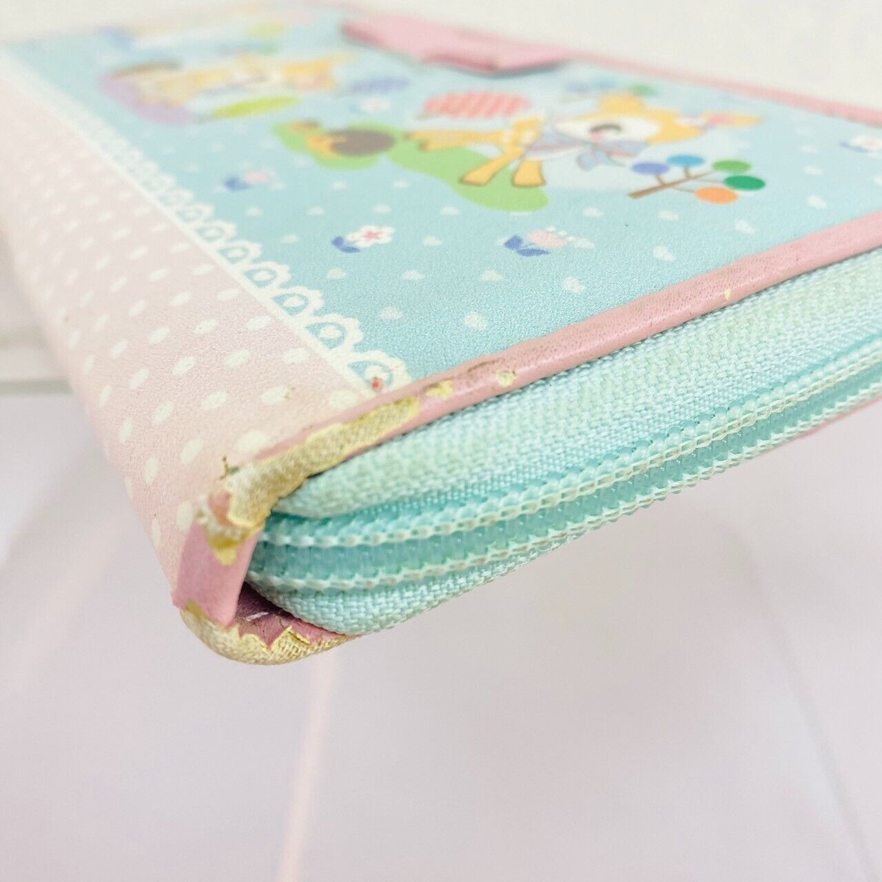 Sanrio Humming Mint Long Wallet Purse Coin Case Deer Fawn Ribbon Blue Dot Kawaii