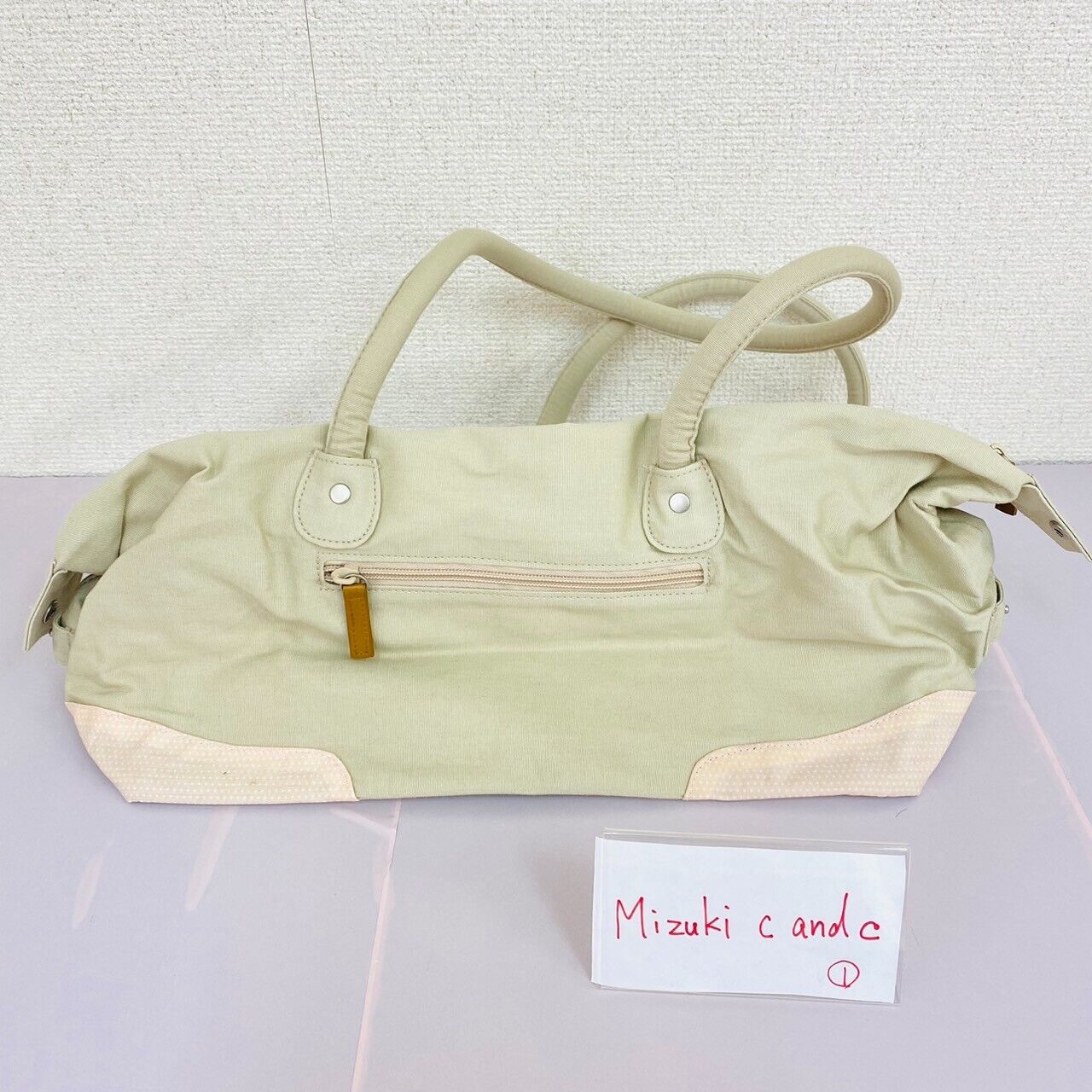 Sanrio Chi Chai Monchan Tote Bag Handbag Pink Monkey Strawberry Beige Simple