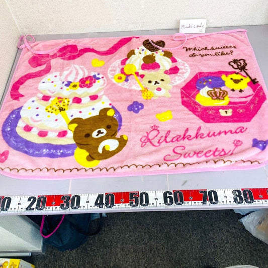 San-x Rilakkuma Korilakkuma Kiiroitori Blanket Pink String Cake Sweets Fluffy