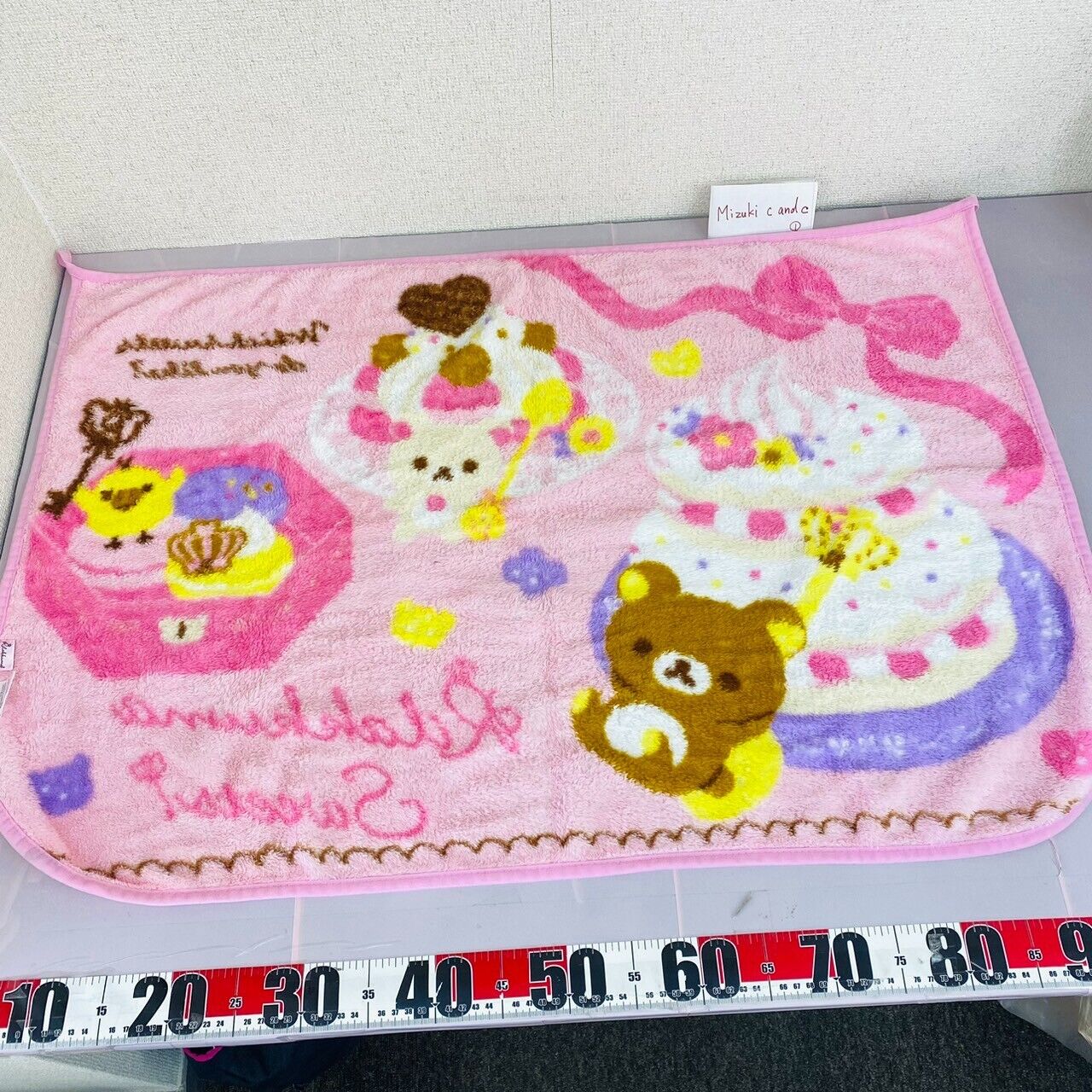 San-x Rilakkuma Korilakkuma Kiiroitori Blanket Pink String Cake Sweets Fluffy