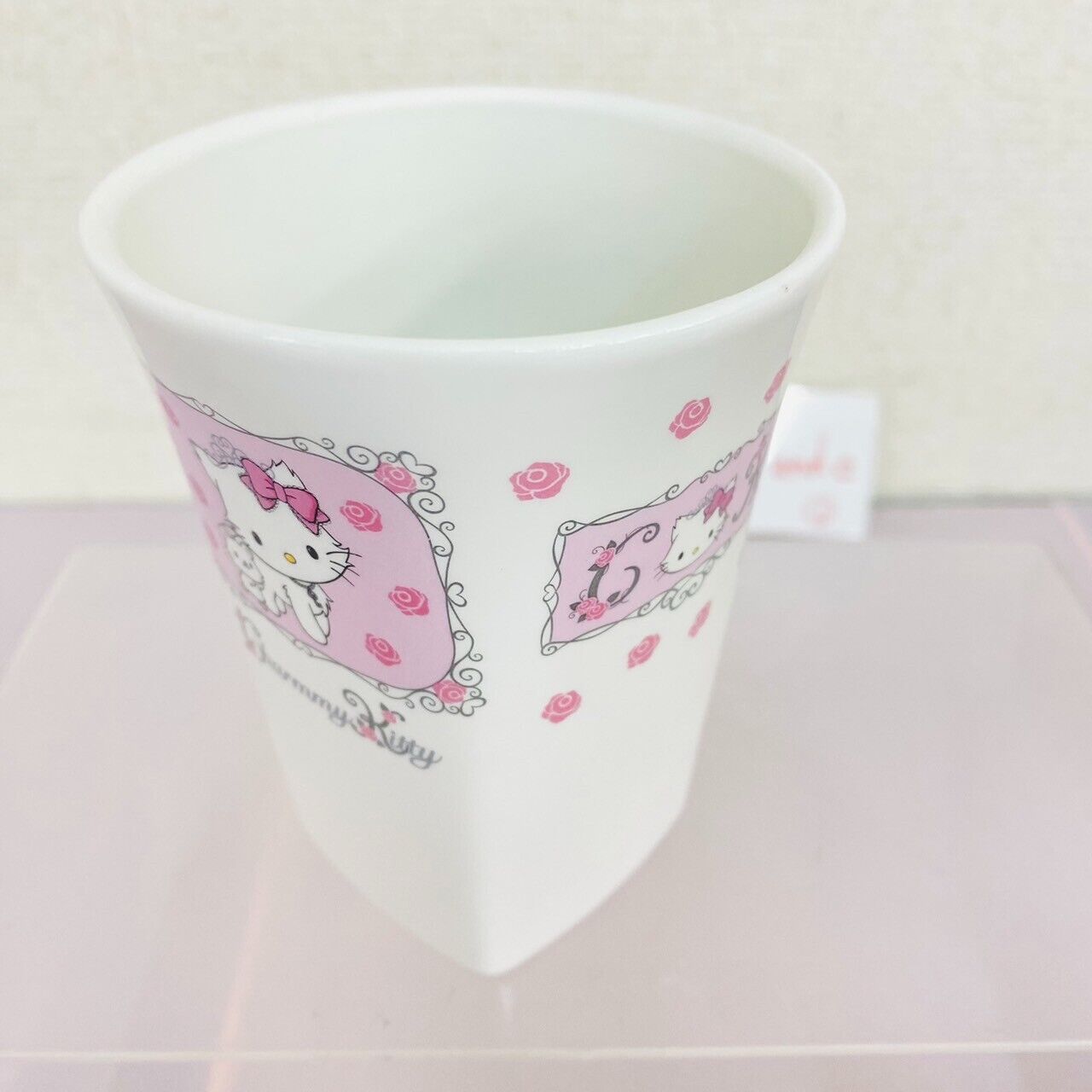 Sanrio Charmmy Charmy Kitty Pair Cup Mug White Cat Pink Flower Ceramic Rose Rare