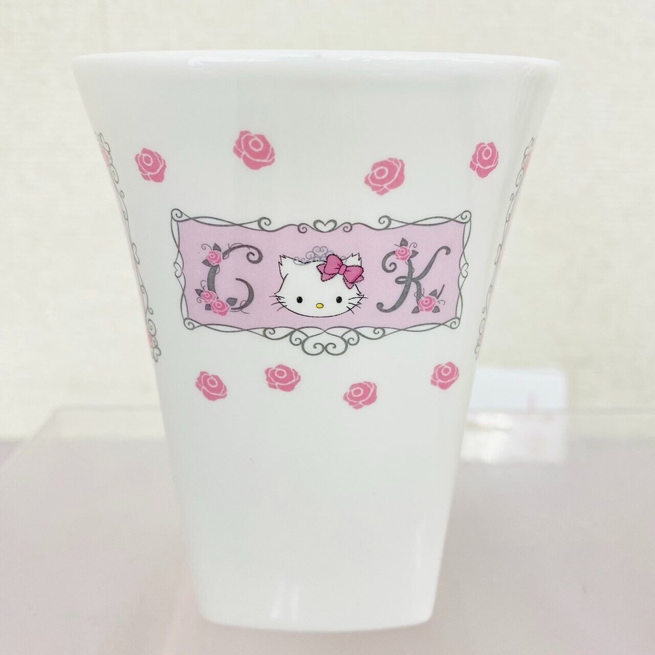 Sanrio Charmmy Charmy Kitty Pair Cup Mug White Cat Pink Flower Ceramic Rose Rare