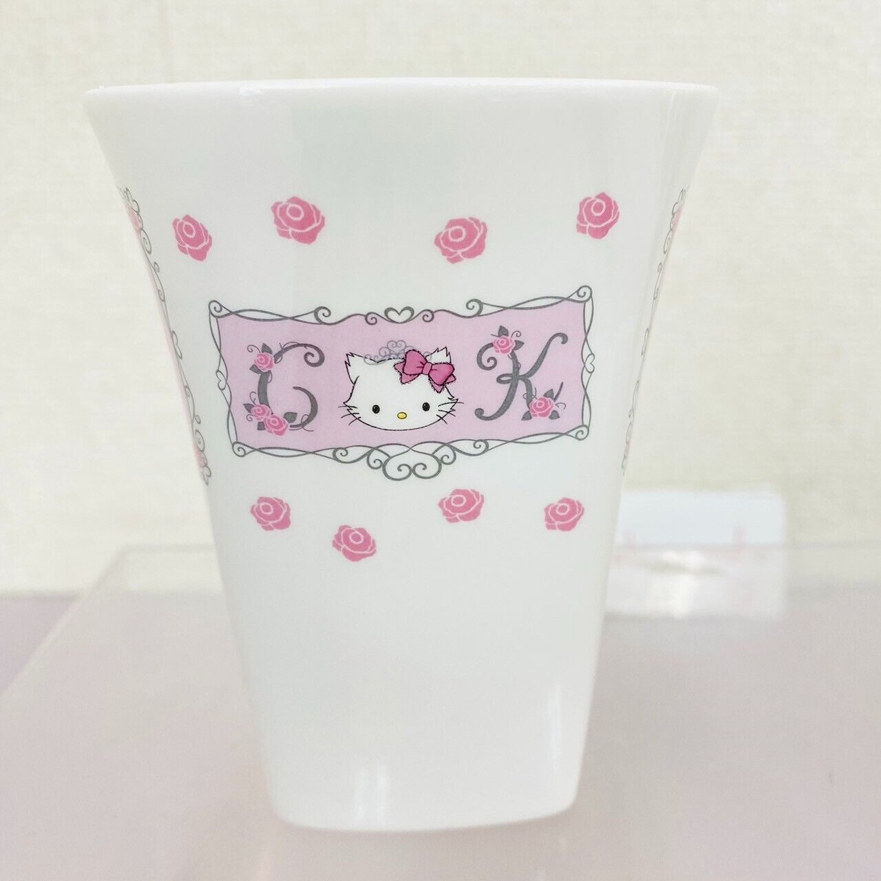 Sanrio Charmmy Charmy Kitty Pair Cup Mug White Cat Pink Flower Ceramic Rose Rare