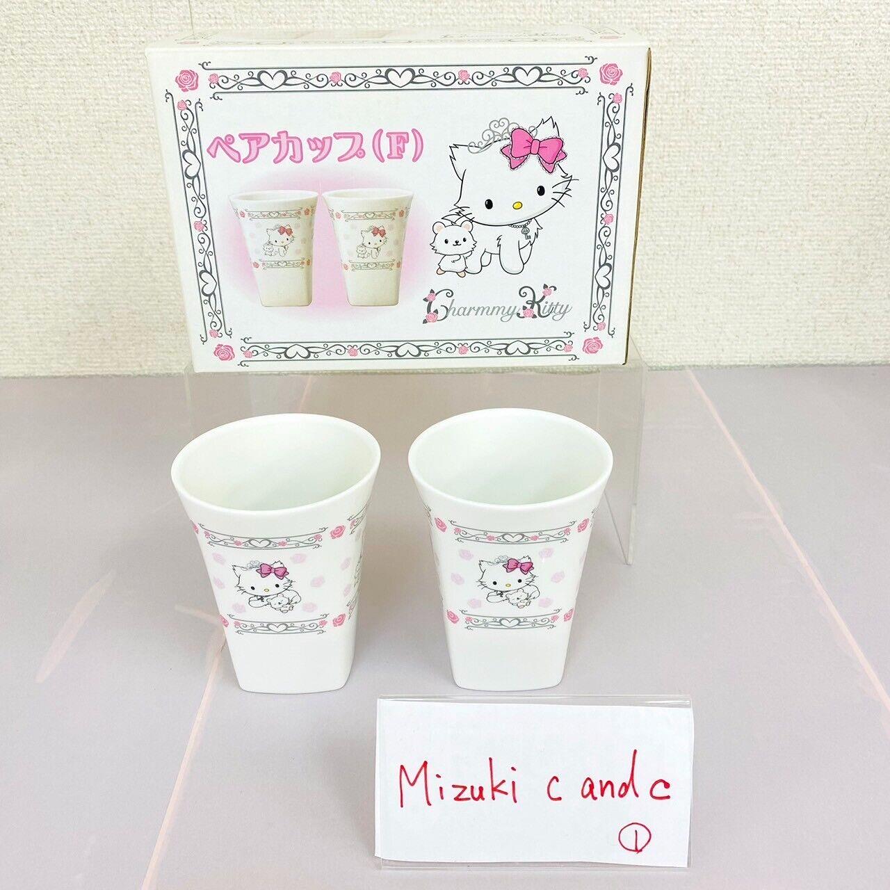 Sanrio Charmmy Charmy Kitty Pair Cup Mug White Cat Flower Ceramic Rose Kawaii