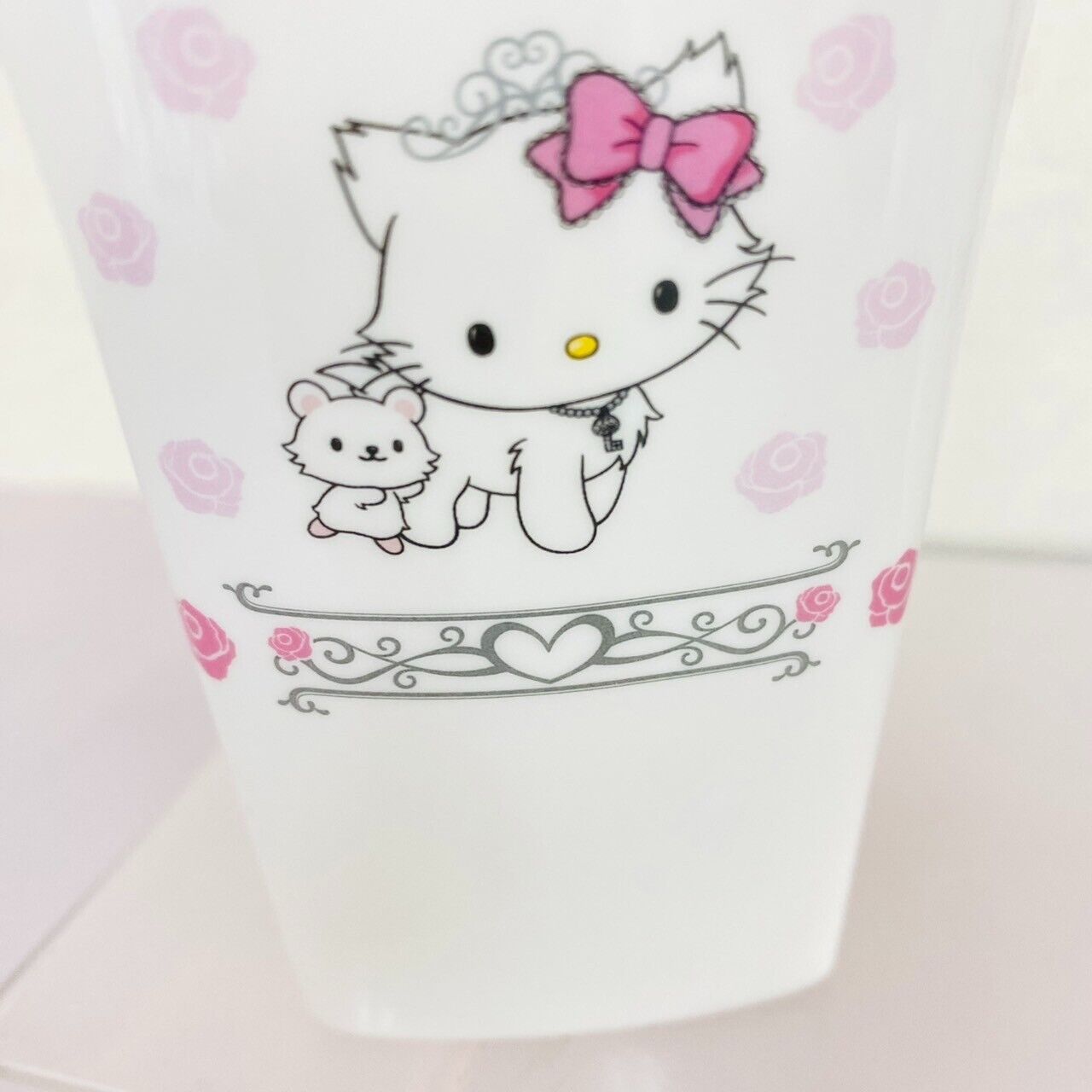 Sanrio Charmmy Charmy Kitty Pair Cup Mug White Cat Flower Ceramic Rose Kawaii