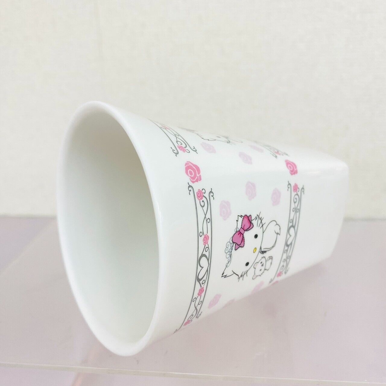 Sanrio Charmmy Charmy Kitty Pair Cup Mug White Cat Flower Ceramic Rose Kawaii