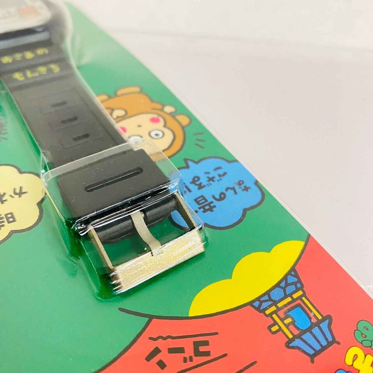 Sanrio Osaruno Monkichi Watch Wristwatch Monkey Black Green Kids Banana Apple