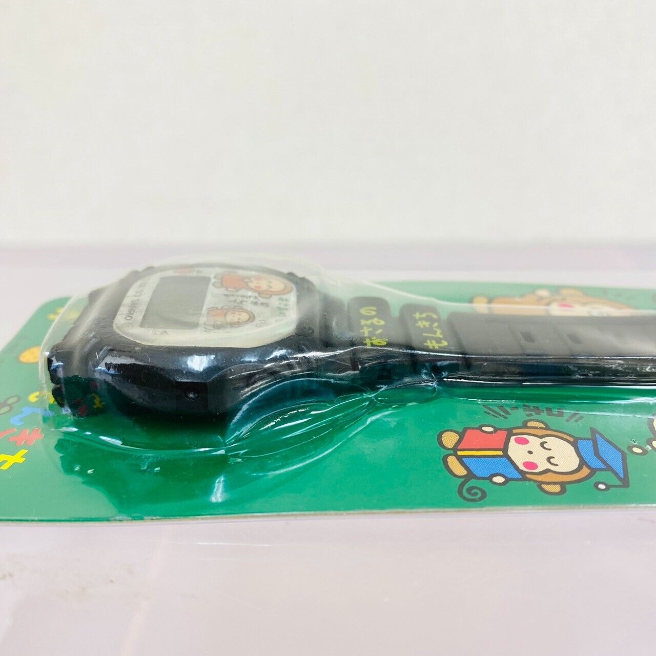 Sanrio Osaruno Monkichi Watch Wristwatch Monkey Black Green Kids Banana Apple