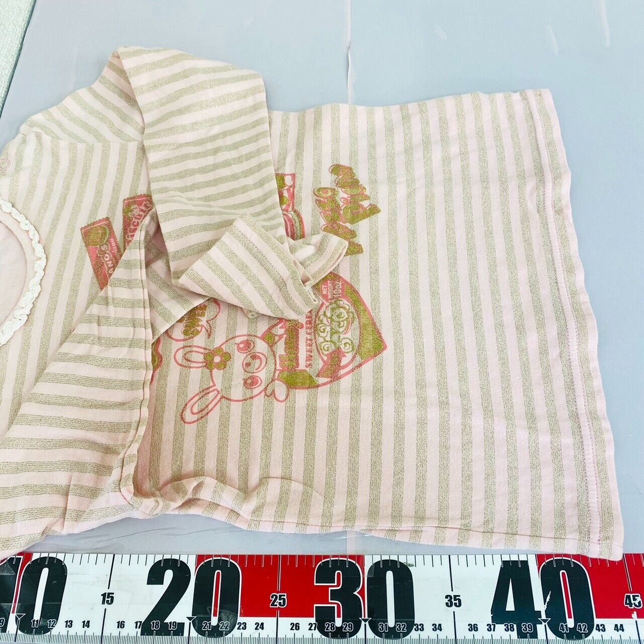 Mezzo Piano Kids Long Sleeve T-shirt 130cm Pink Stripe Rabbit Bear Cake Tops