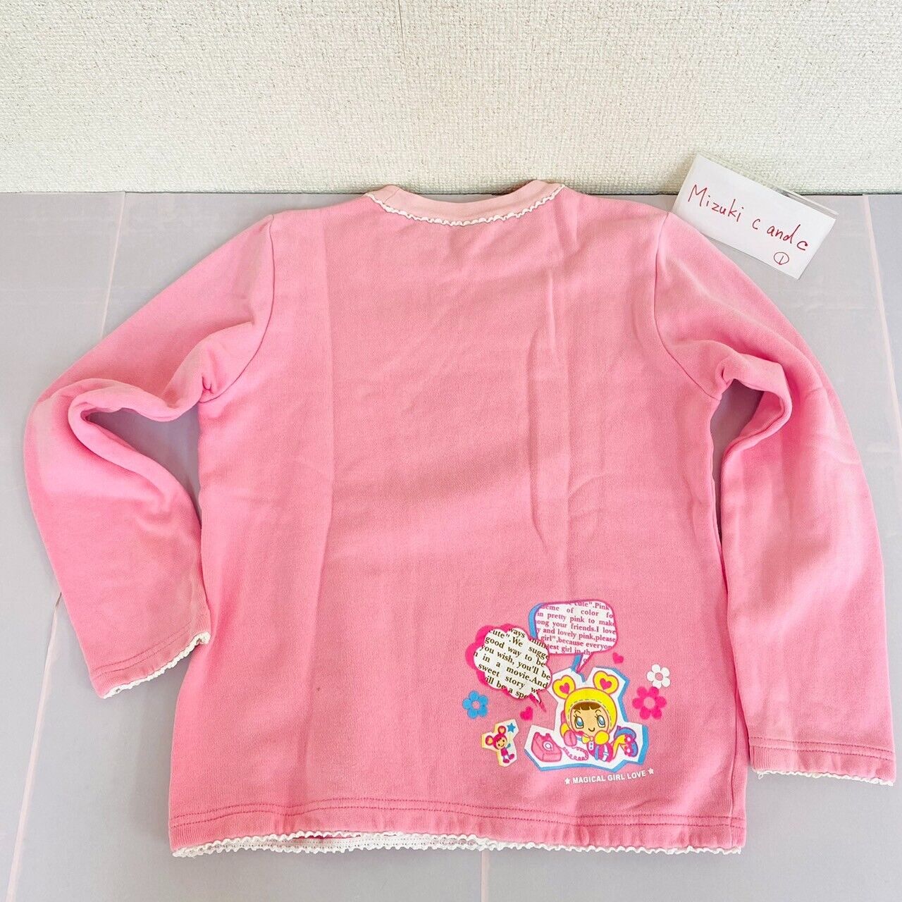 Mezzo Piano Kids Long Sleeve T-shirt 130cm Pink Flower Tops Clothing Kawaii Rare