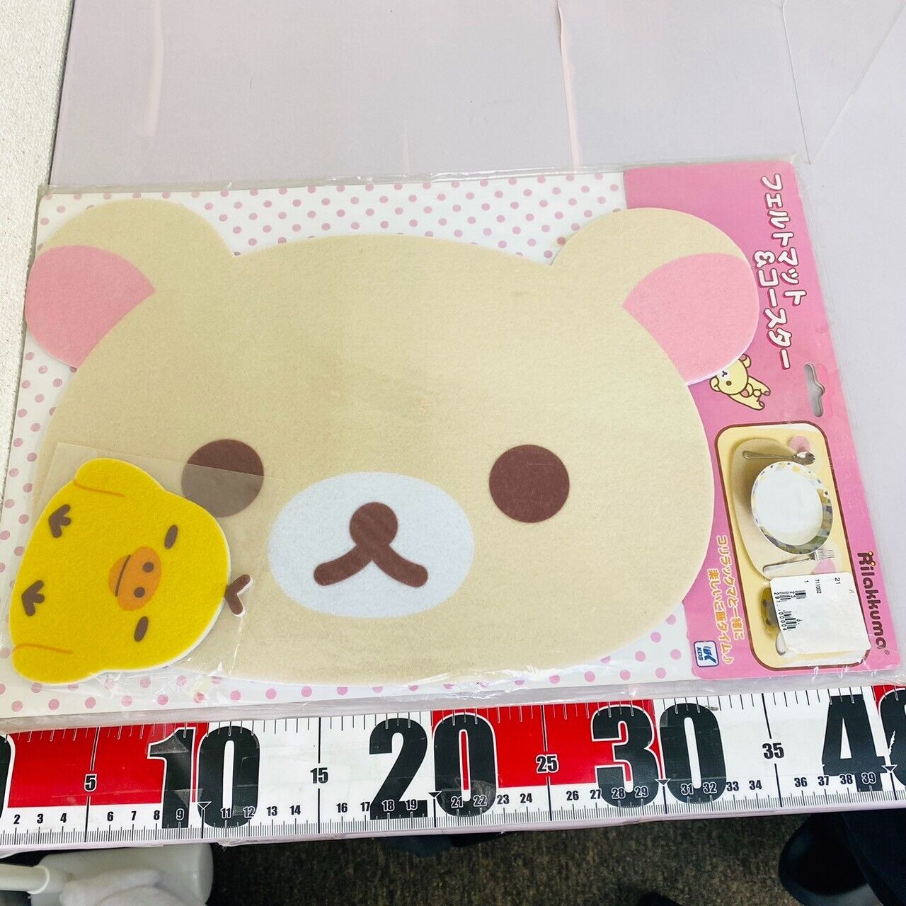 San-x Rilakkuma Korilakkuma Kiiroitori Felt Mat Coaster Set White Bear Yellow