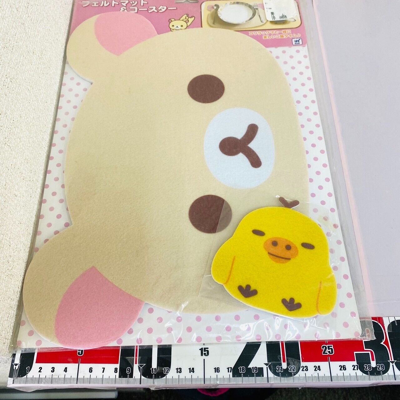 San-x Rilakkuma Korilakkuma Kiiroitori Felt Mat Coaster Set White Bear Yellow