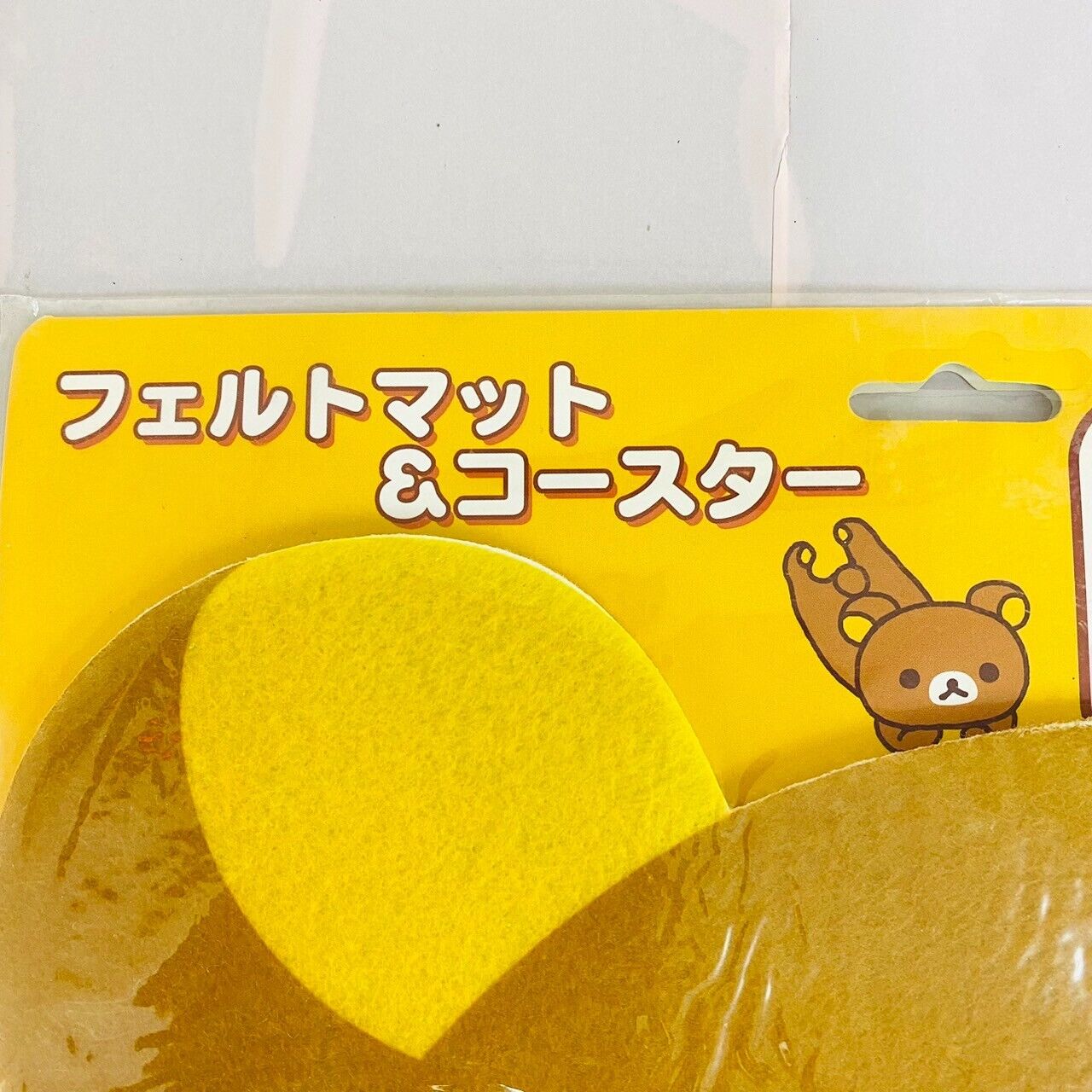 San-x Rilakkuma Kiiroitori Felt Mat Coaster Set Brown Bear Yellow Bird Kawaii